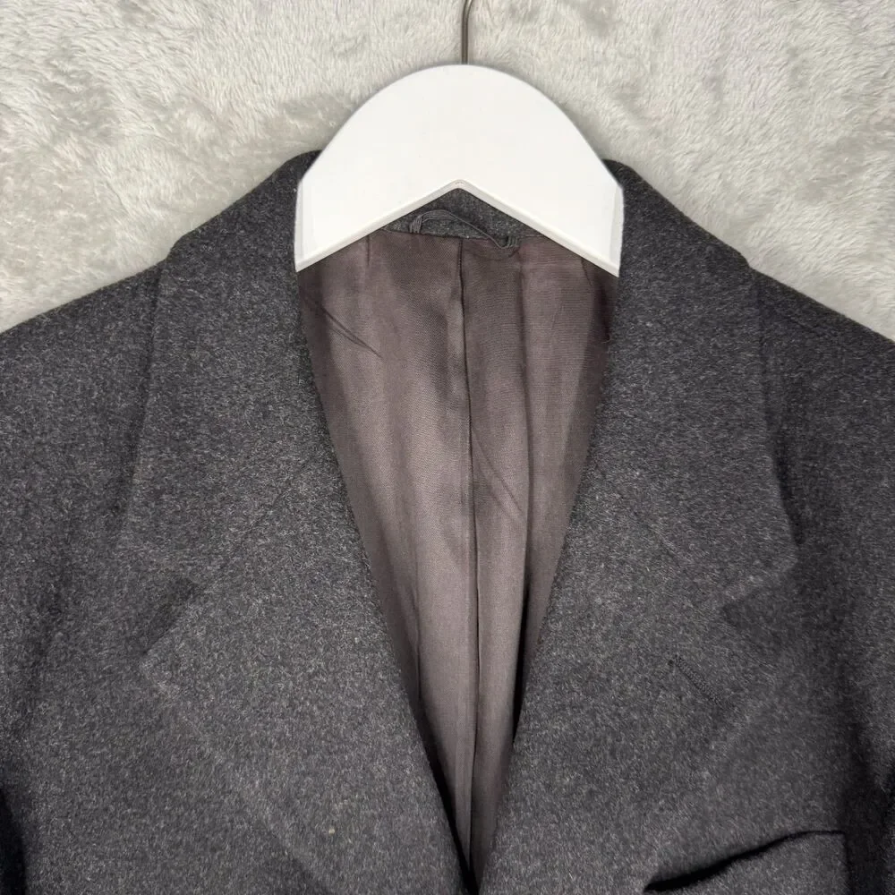 Vtg 90s J Crew Blazer Mens 40R Wool Cashmere Gray Oarsman Soft USA Made 3 Button